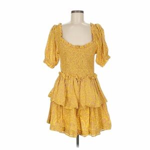 Cleobella Yellow Patterned Mini Dress